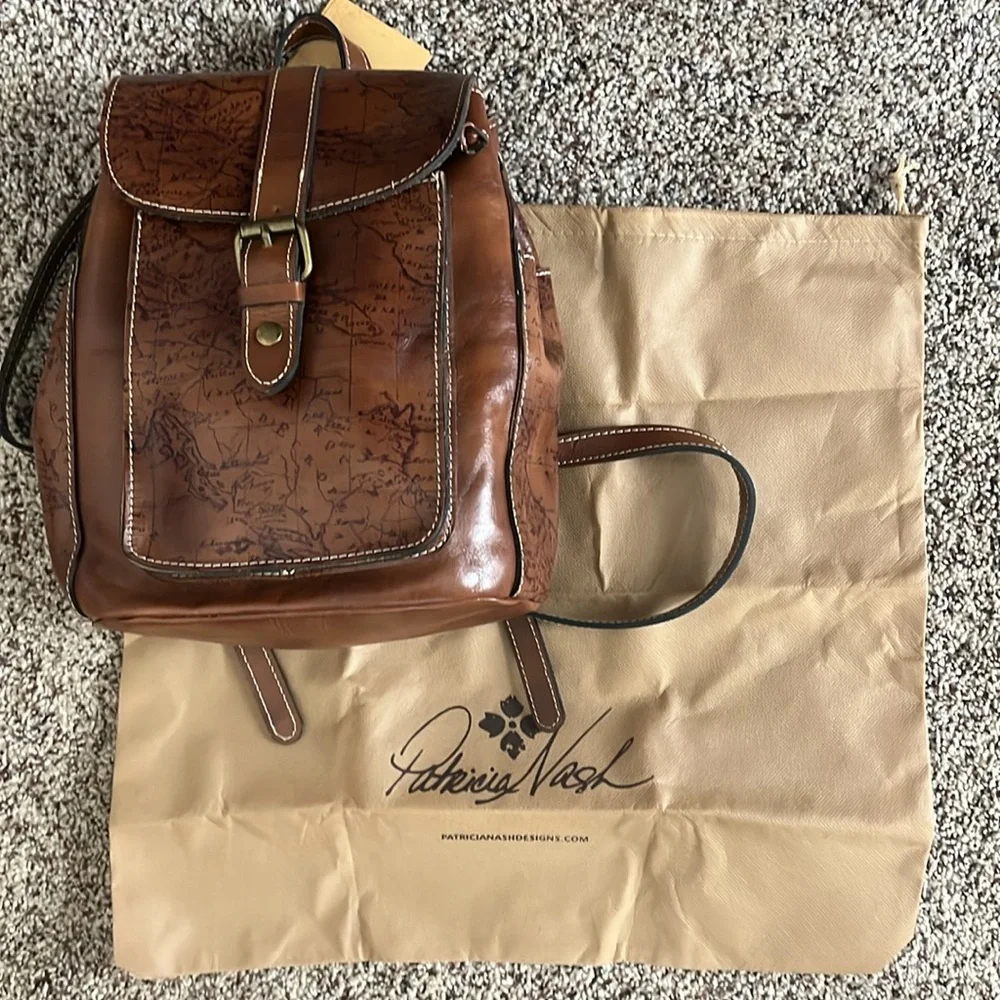 Patricia Nash Casape Backpack in Signature Map